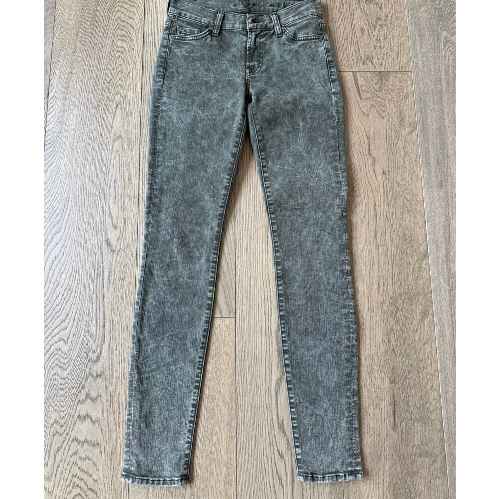 7 For All Mankind Women’s Jeans 24 Gray Olive Stretch Denim USA